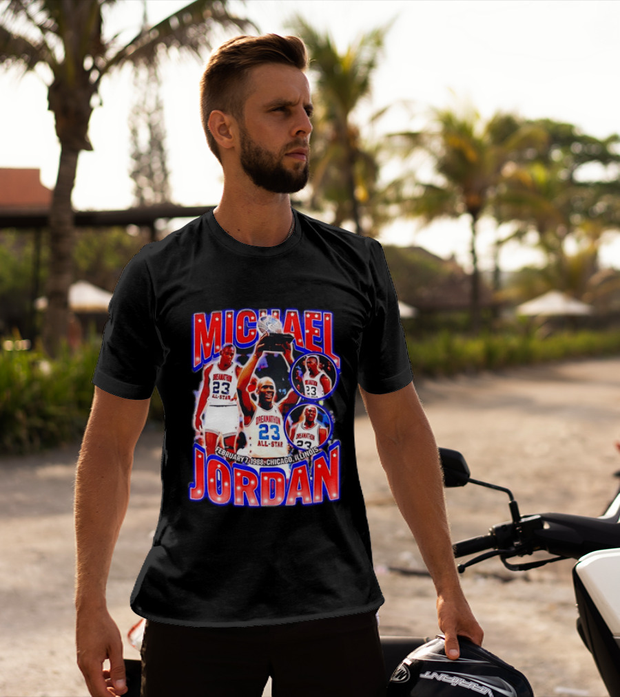 Michael Jordan February 7 1988 Chicago Illinois All Star Trophy Dream Team 23 T-Shirt