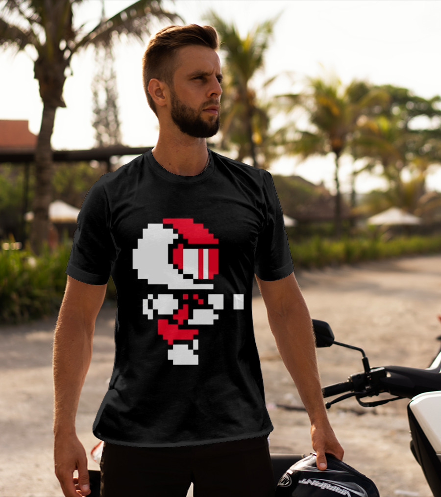 Arcade Pixel Racing Driver Fast Track Helmet Retro Game T-Shirt