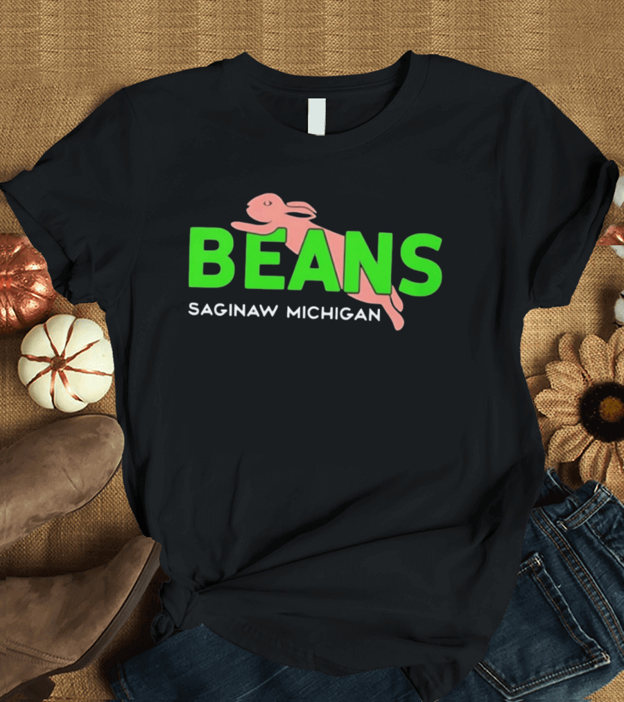 Beans Saginaw Michigan Pink Rabbit T-Shirt