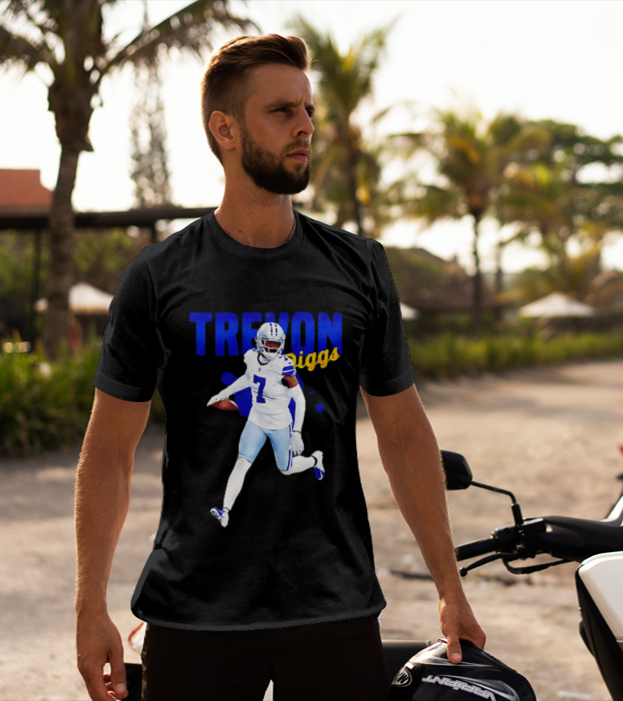 Trevon Diggs Dallas Cowboys Number 7 Running With Football T-Shirt