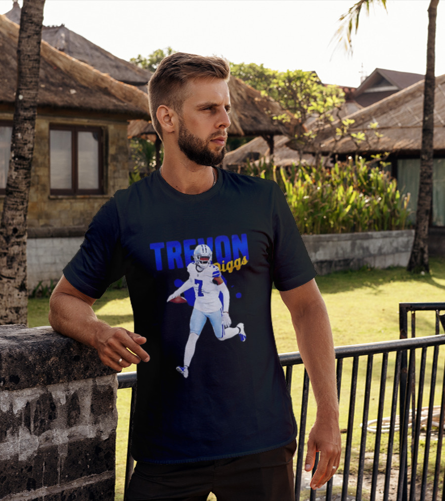 Trevon Diggs Dallas Cowboys Number 7 Running With Football T-Shirt