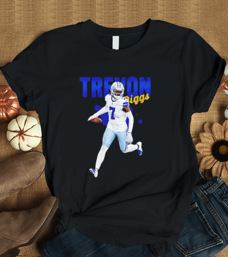 Trevon Diggs Dallas Cowboys Number 7 Running With Football T-Shirt