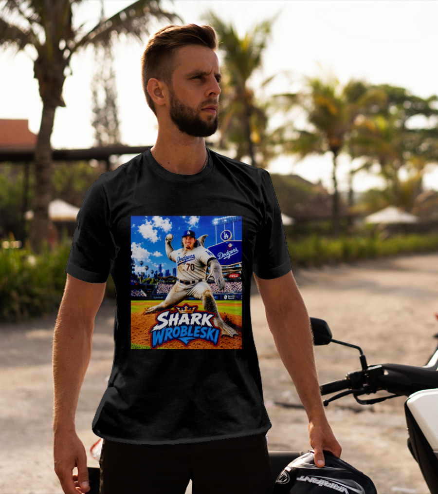 Shark Wrobleski Los Angeles Dodgers No 70 Iconic Baseball Player Fantasy T-Shirt