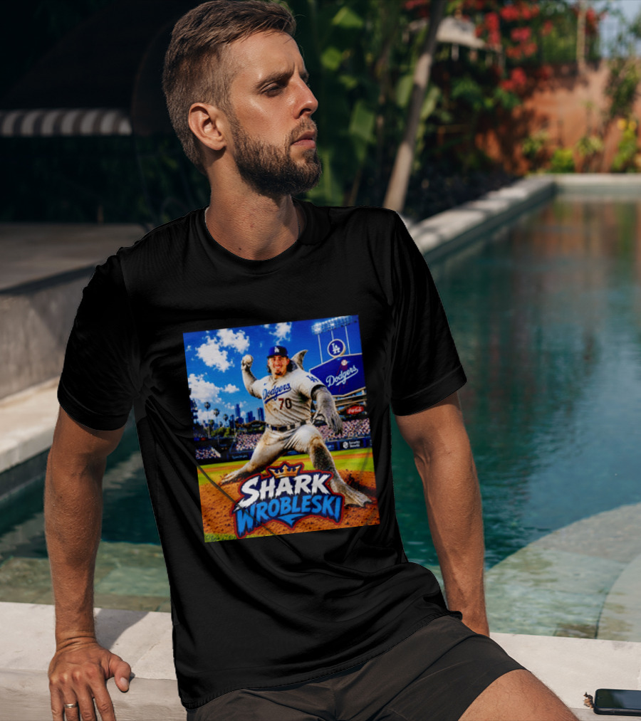 Shark Wrobleski Los Angeles Dodgers No 70 Iconic Baseball Player Fantasy T-Shirt