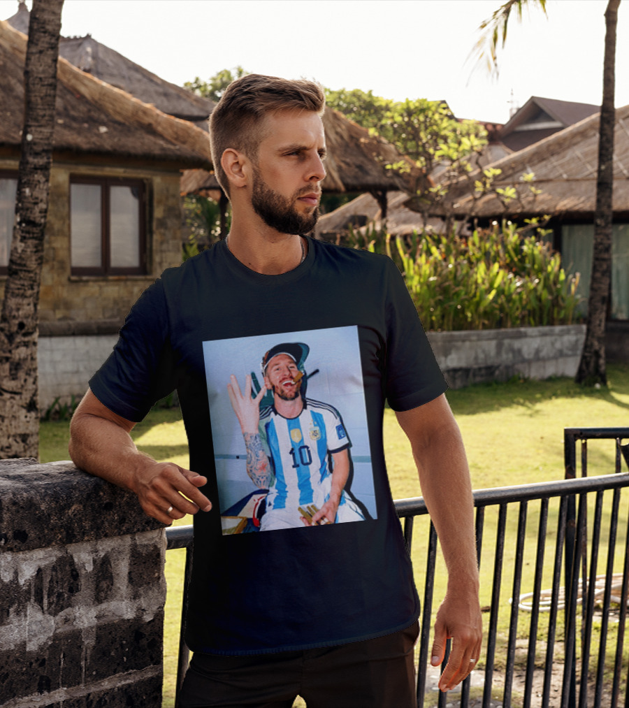 Lionel Messi Smoking Cigarette T-Shirt