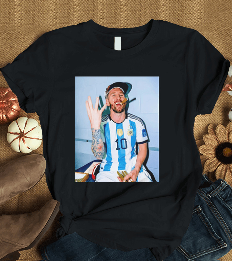 Lionel Messi Smoking Cigarette T-Shirt
