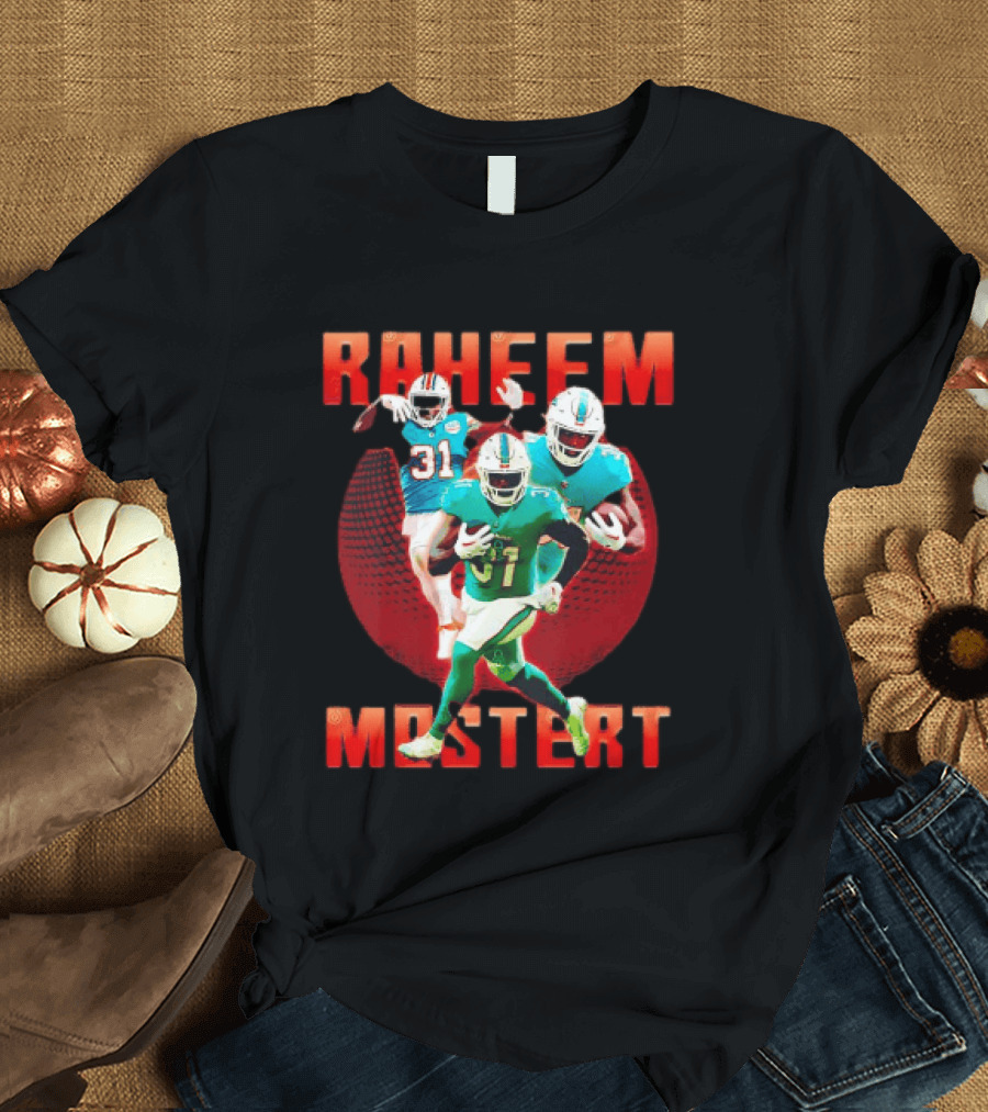 Raheem Mostert Miami Dolphins Football Running Back Action T-Shirt