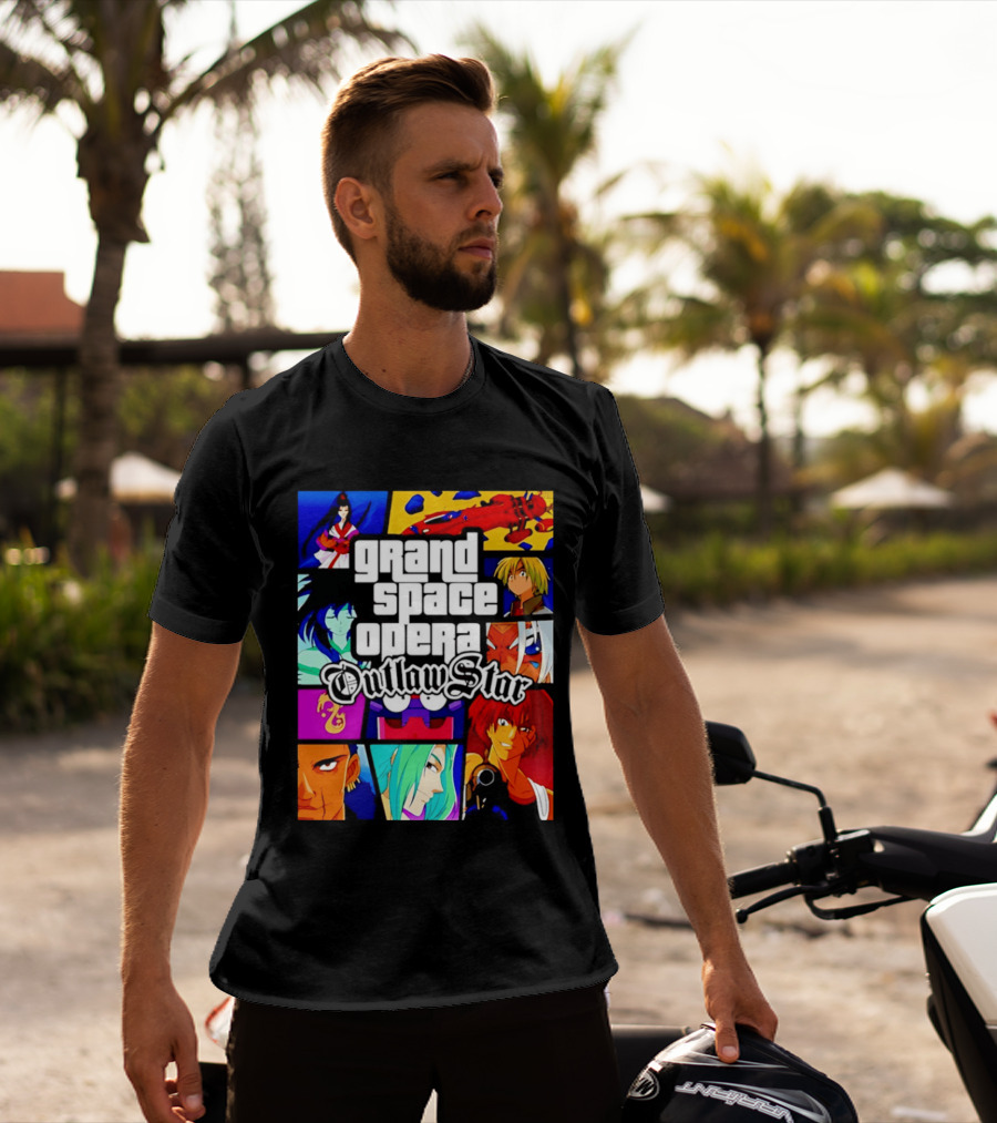 Grand Space Opera Outlaw Star Anime Characters Collage T-Shirt