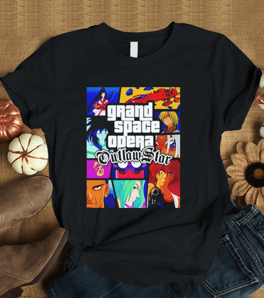 Grand Space Opera Outlaw Star Anime Characters Collage T-Shirt