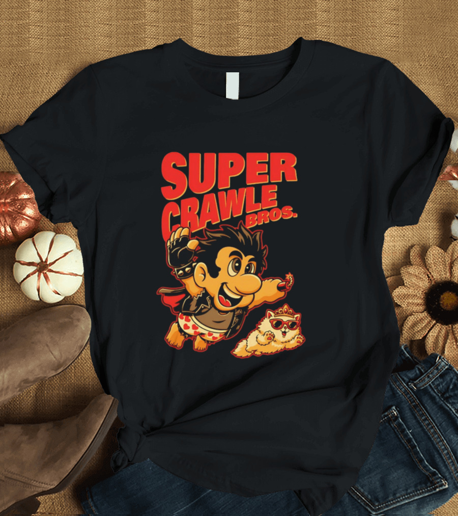 Super Crawler Bros Crowned Cat Rocker T-Shirt