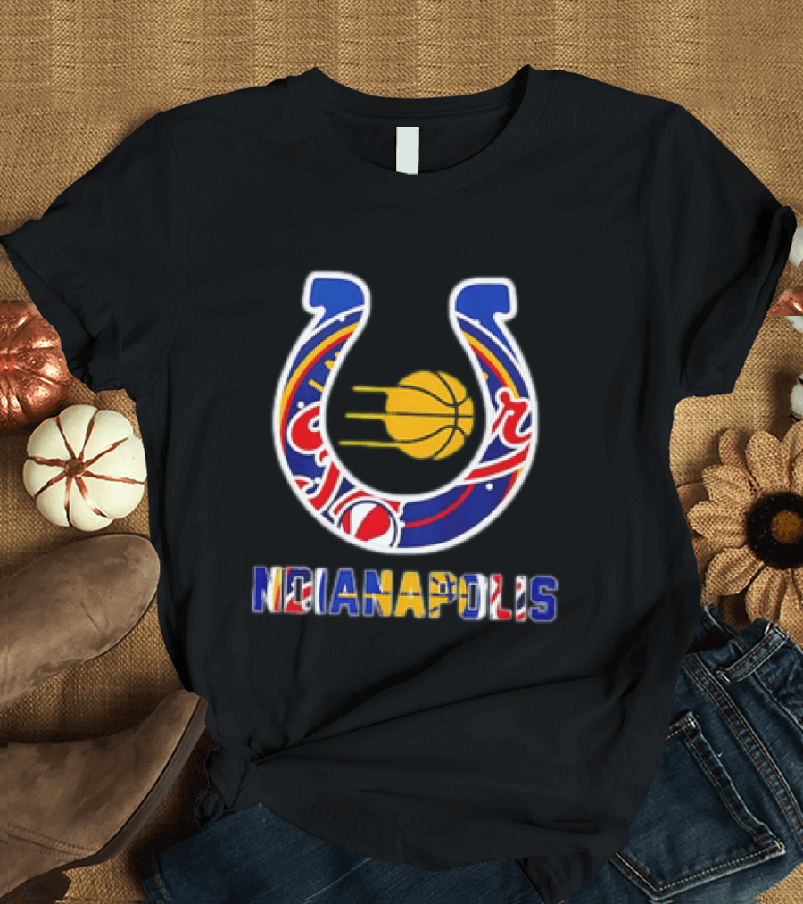 Indianapolis Colts Horseshoe Basketball Combined T-Shirt