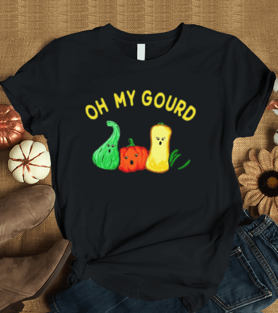 Oh My Gourd Funny Vegetable Trio Playful Pun T-Shirt