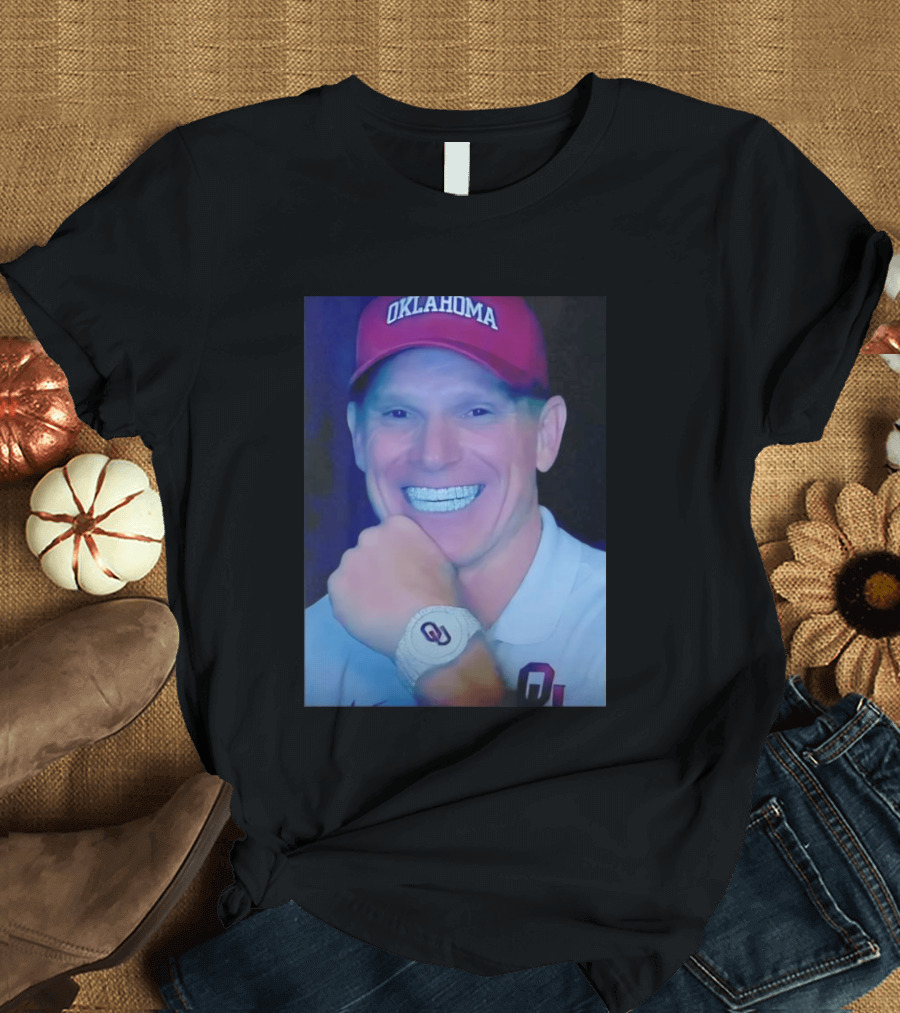Oklahoma Sooners Brent Venables Smiling With Grill And OU T-Shirt