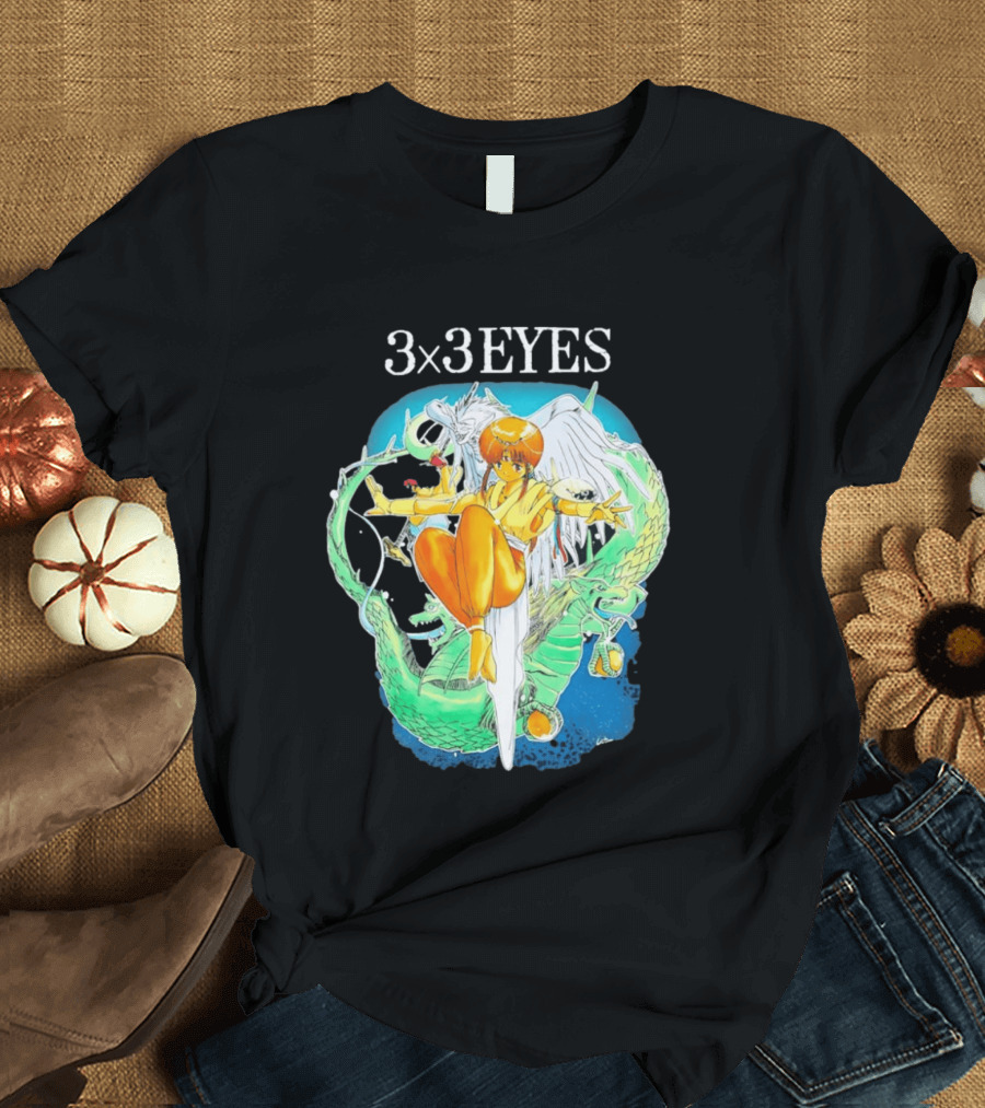 3×3 EYES Pai And Yakumo Winged Warrior Combat Scene T-Shirt