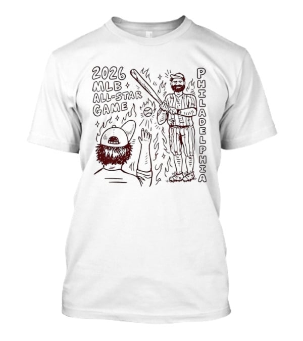 2026 MLB All Star Game Philadelphia Phillies Baseball Player T-Shirt