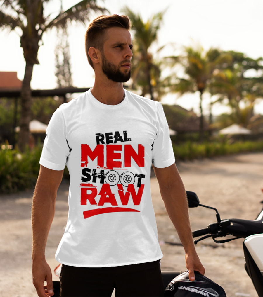 Real Men Shoot RAW Camera Shutter Aperture Photography T-Shirt
