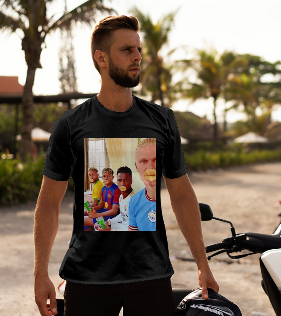 Neymar Vinicius Barcelona Real Madrid Manchester City Football Stars Chips T-Shirt