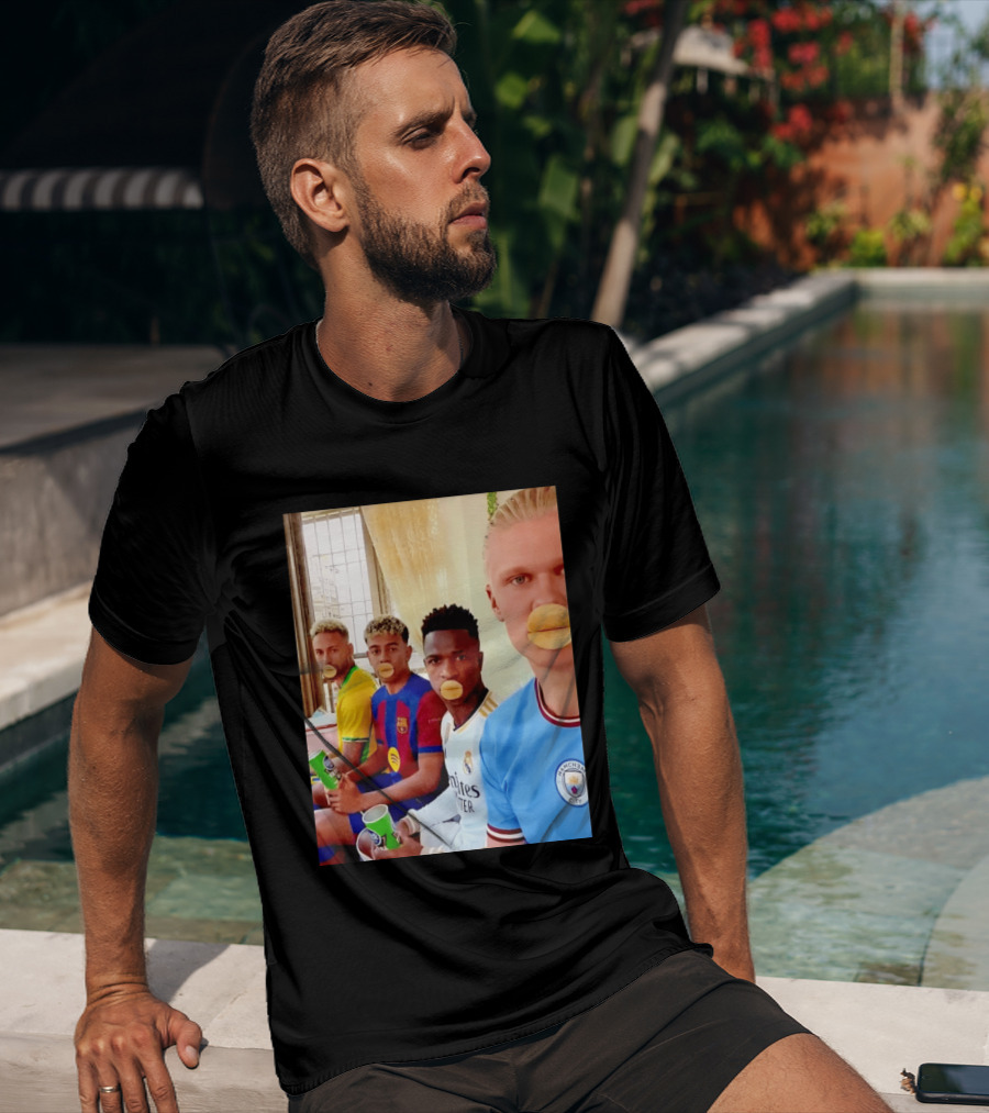 Neymar Vinicius Barcelona Real Madrid Manchester City Football Stars Chips T-Shirt
