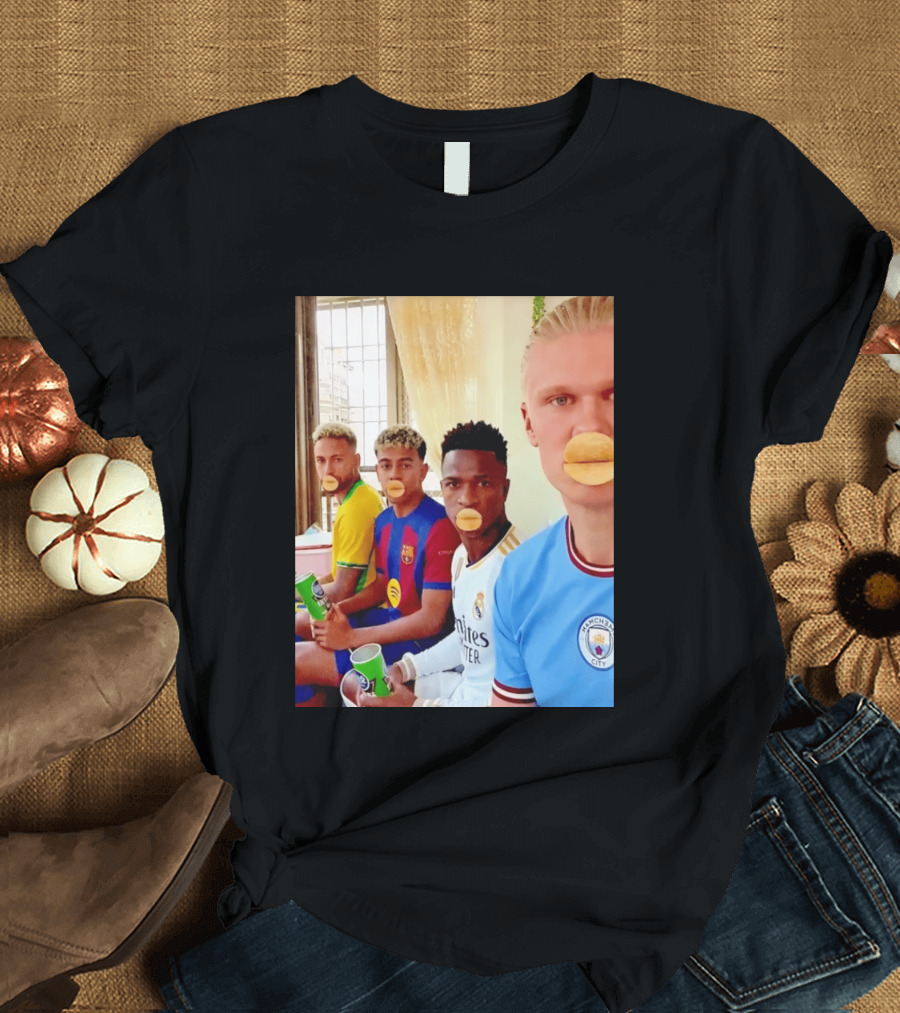 Neymar Vinicius Barcelona Real Madrid Manchester City Football Stars Chips T-Shirt