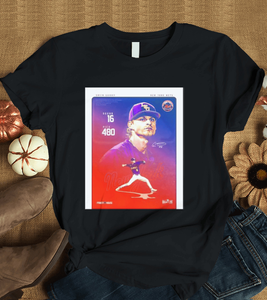 Gavin Guidry New York Mets Round 16 Pick 480 Draft 26 T-Shirt