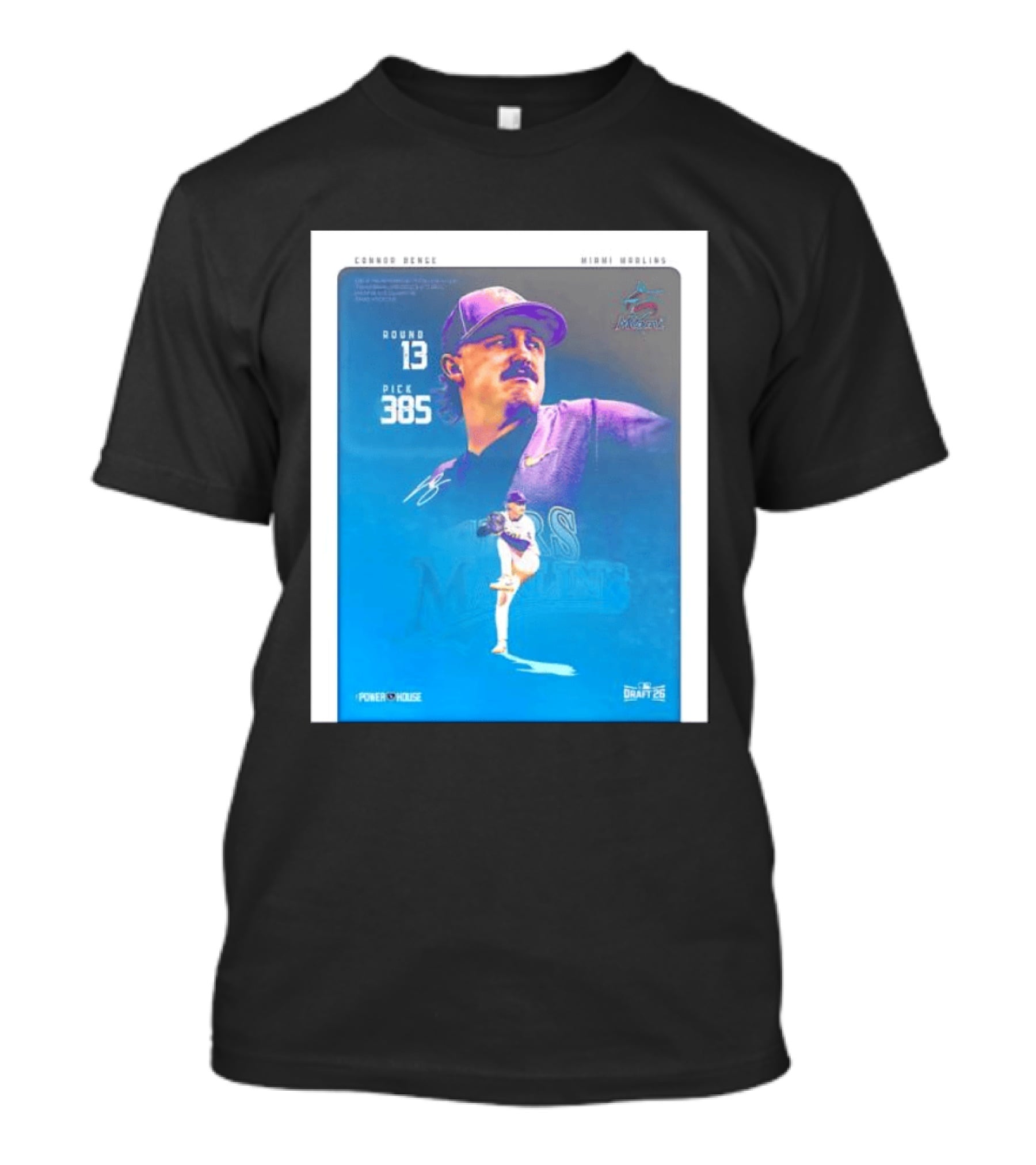 Connor Benge Miami Marlins Round 13 Pick 385 Draft 26 T-Shirt