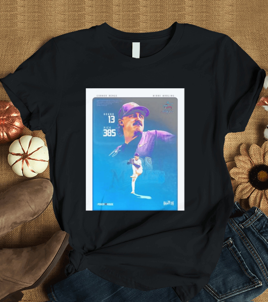 Connor Benge Miami Marlins Round 13 Pick 385 Draft 26 T-Shirt