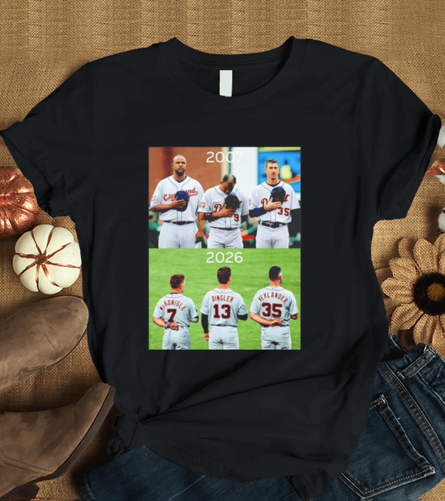 Detroit Tigers 2007 2026 McGonigle Dingler Verlander Comparison T-Shirt