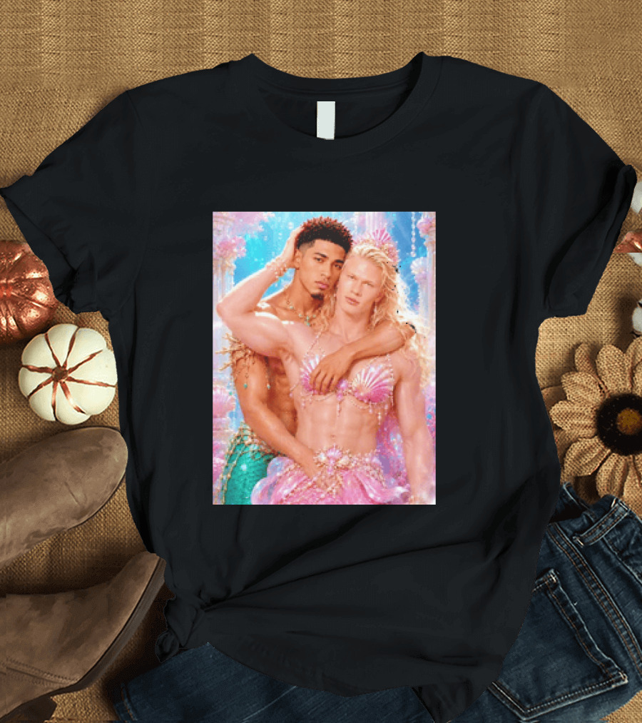 Mermaid Fantasy With Erling Haaland And Jude Bellingham T-Shirt
