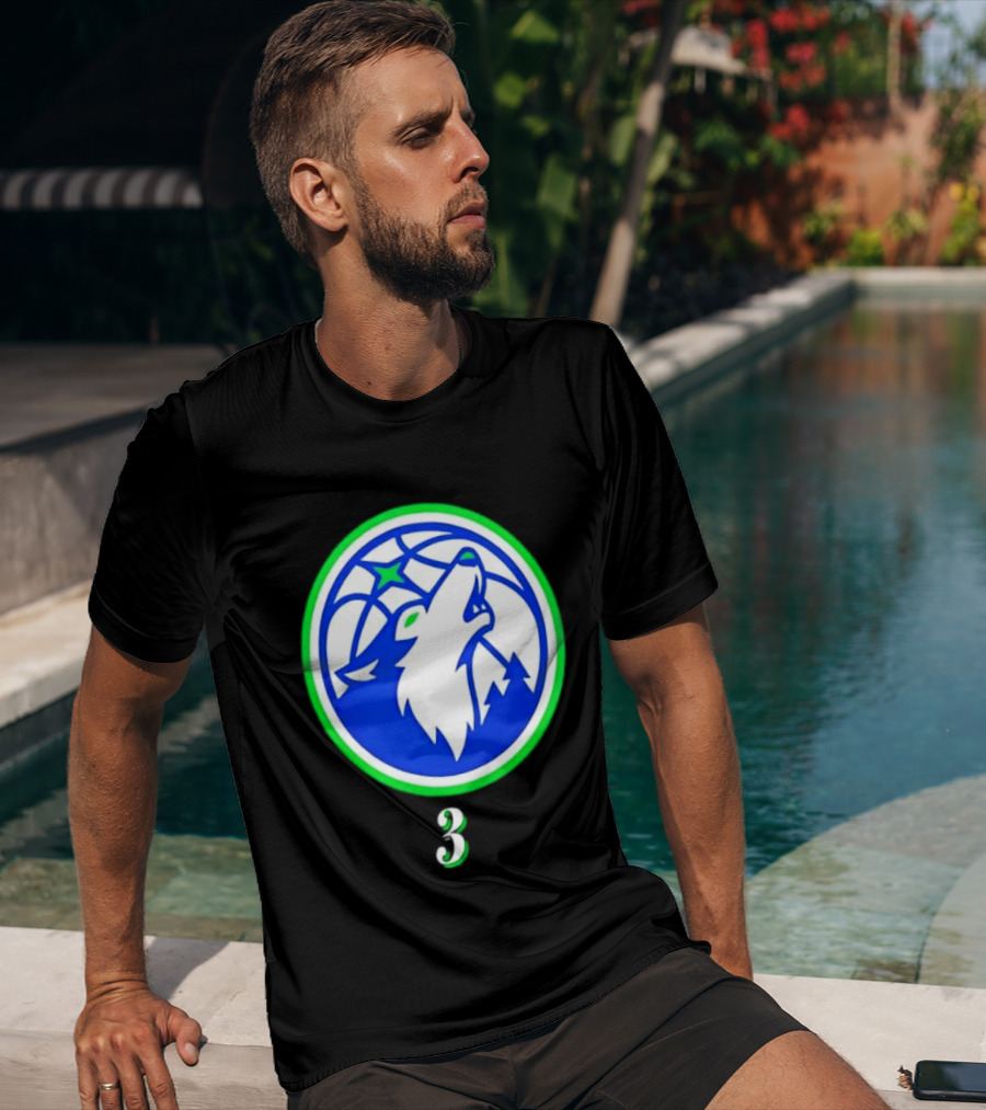 Jaden McDaniels Minnesota Timberwolves 3 Wolf Basketball T-Shirt