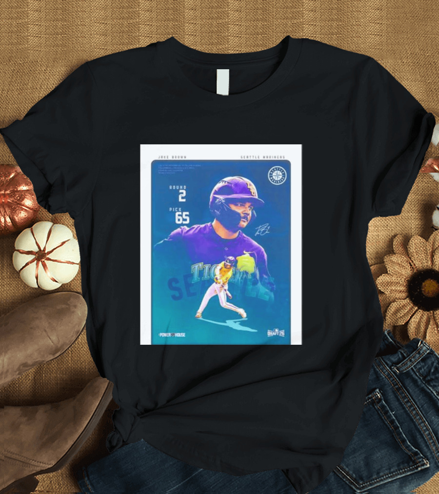 Jake Brown Seattle Mariners Round 2 Pick 65 Draft 26 Powerhouse T-Shirt