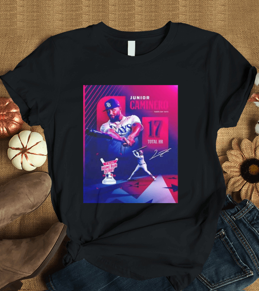 Junior Caminero Tampa Bay Rays 17 Total HR Mobile Home Run Derby 2026 T-Shirt