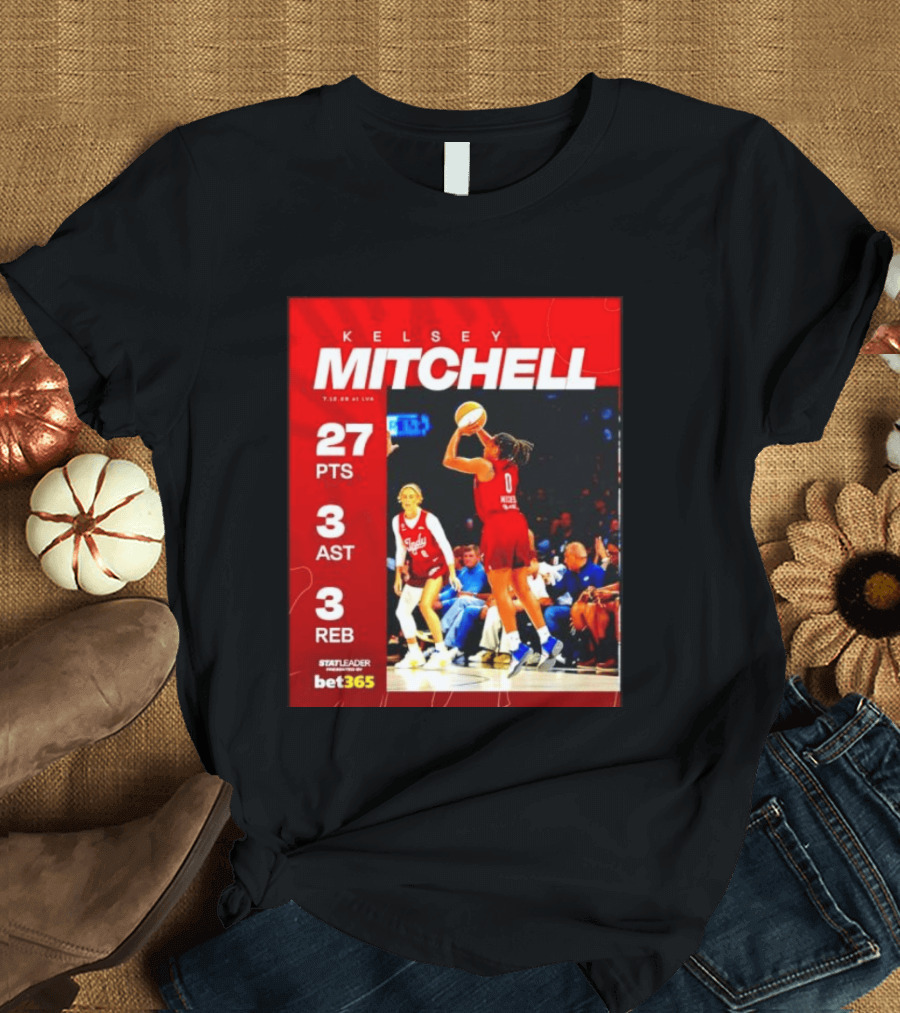 Kelsey Mitchell 27 Points Stat Leader 3 Assists 3 Rebounds At Las Vegas T-Shirt