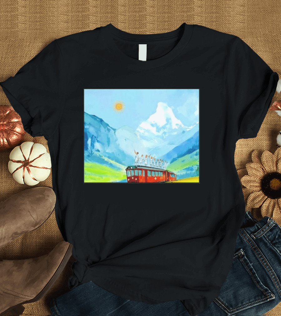 Lionel Messi Argentina Football Team Celebration On Swiss Alps Train T-Shirt
