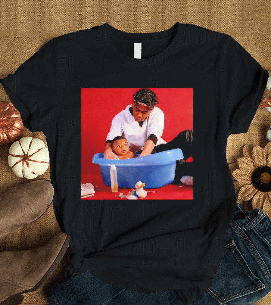 Mbappé Yamal Bath Time Meme With Baby In Blue Tub And Duck T-Shirt