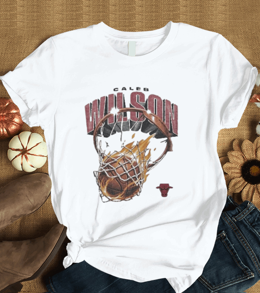 Caleb Wilson Chicago Bulls Basketball On Fire T-Shirt