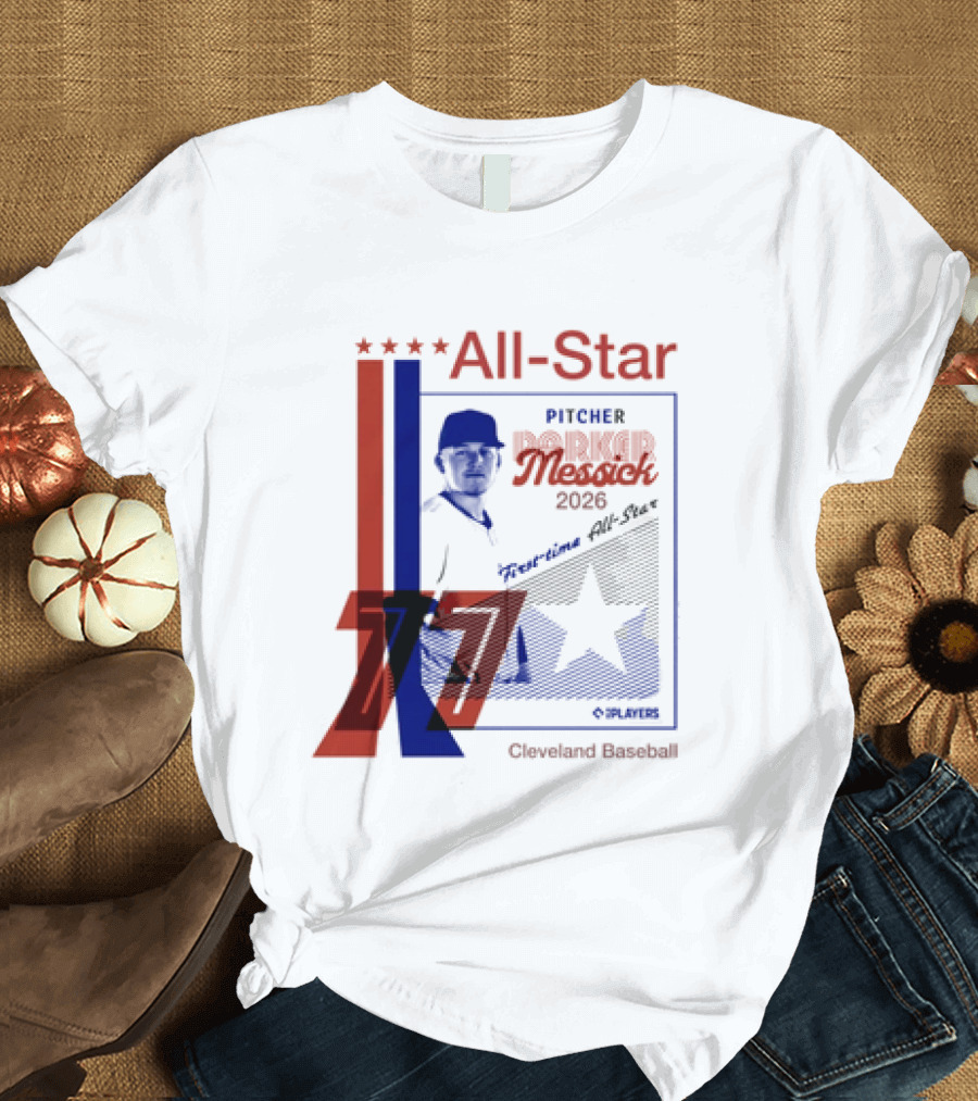 Cleveland Guardians Parker Messick First Time All Star 2026 Pitcher Three Stars T-Shirt