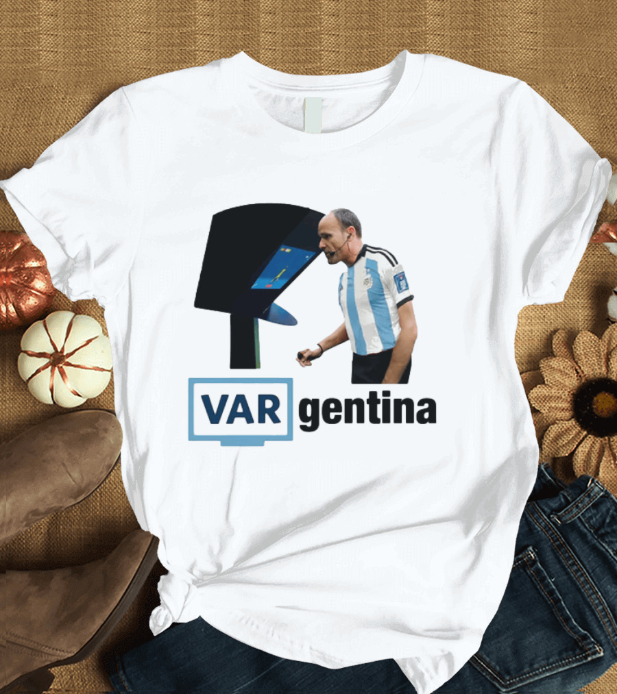 VAR Argentina Football Referee Interaction T-Shirt