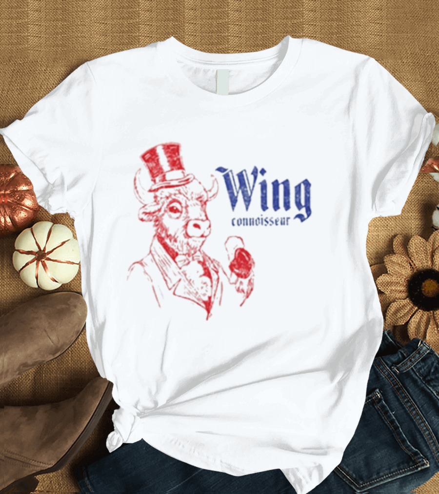 Wing Connoisseur Buffalo Top Hat Bison T-Shirt