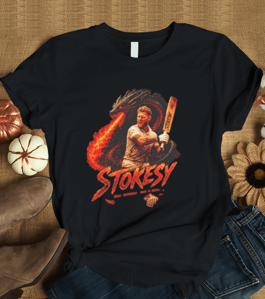Ben Stokes England Cricket Team STOKESY Built Different Born To Battle Fiery Dragon T-Shirt