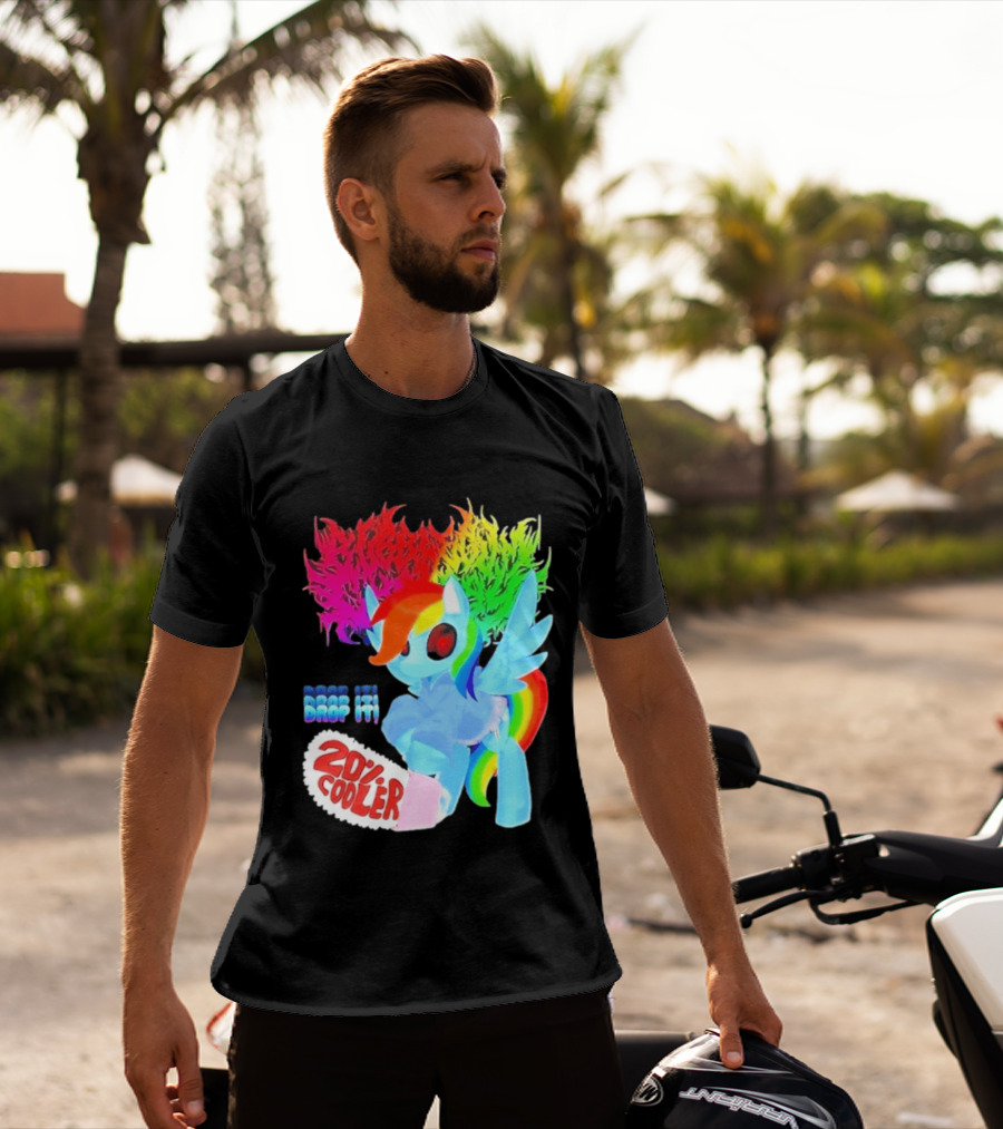 Drop It 20% Cooler Bubblegum Chainsaw Rainbow Dash T-Shirt