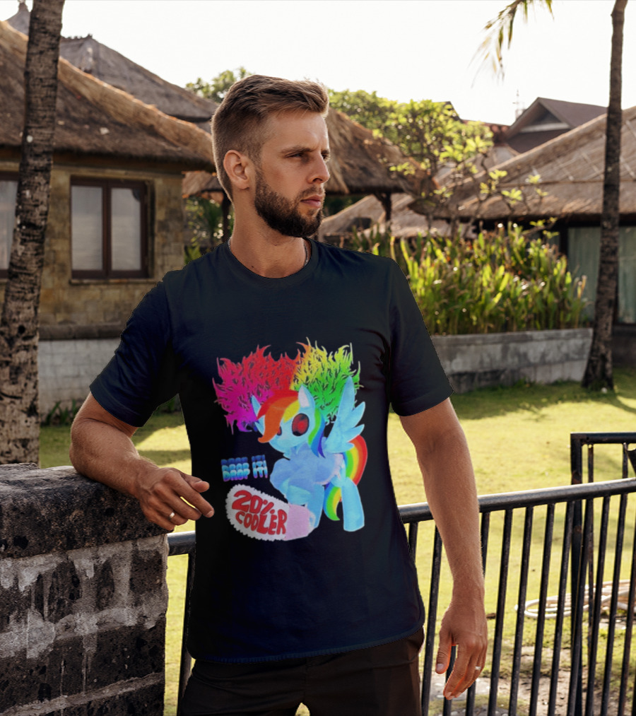 Drop It 20% Cooler Bubblegum Chainsaw Rainbow Dash T-Shirt