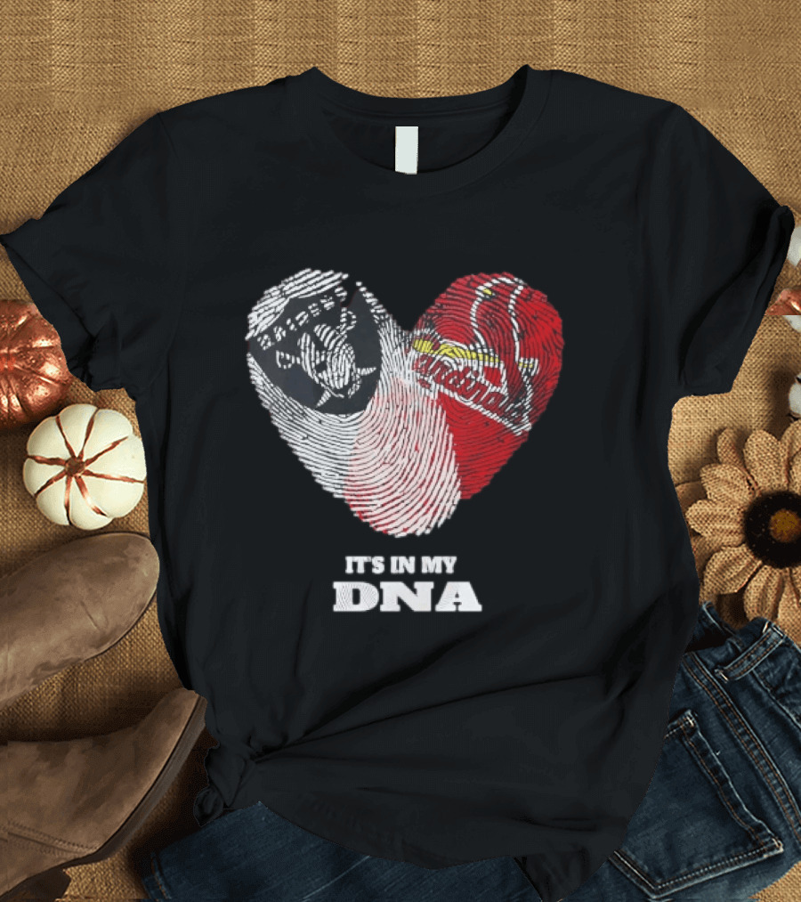 Las Vegas Raiders Washington Commanders It's In My DNA Fingerprint Heart T-Shirt