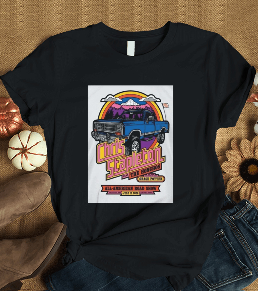 Chris Stapleton Feat The Honchos Grace Potter All American Road Show Providence Park Portland Oregon July 17 2026 T-Shirt