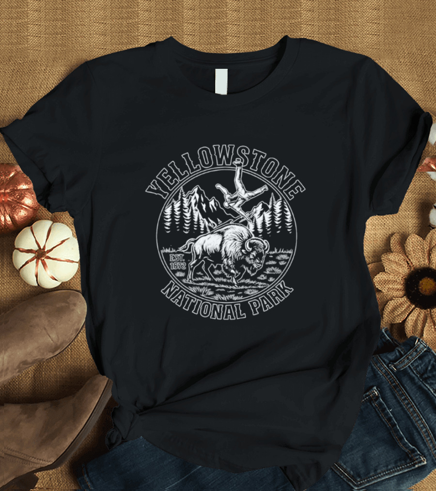 Yellowstone National Park Do Not Pet The Fluffy Cows Bison 2026 T-Shirt