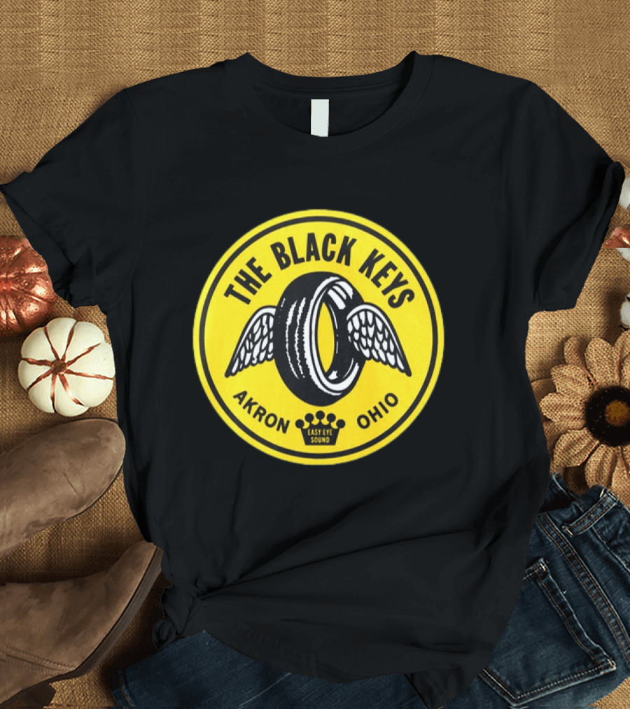 The Black Keys Easy Eye Sound Akron Ohio Winged Tire T-Shirt