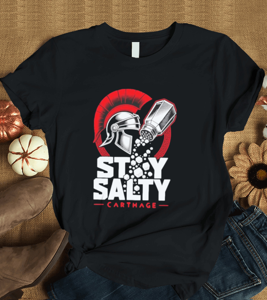 Stay Salty Carthage Roman Republic Rome Punic Wars Greek Helmet Salt Shaker T-Shirt