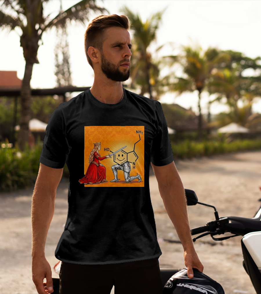Sir Otonin Serotonin Molecule Knight Queen Chemistry T-Shirt
