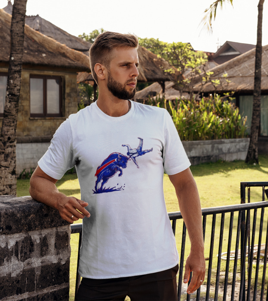 Buffalo Bills 2026 Bold Charging Buffalo Icon With Red Streak T-Shirt