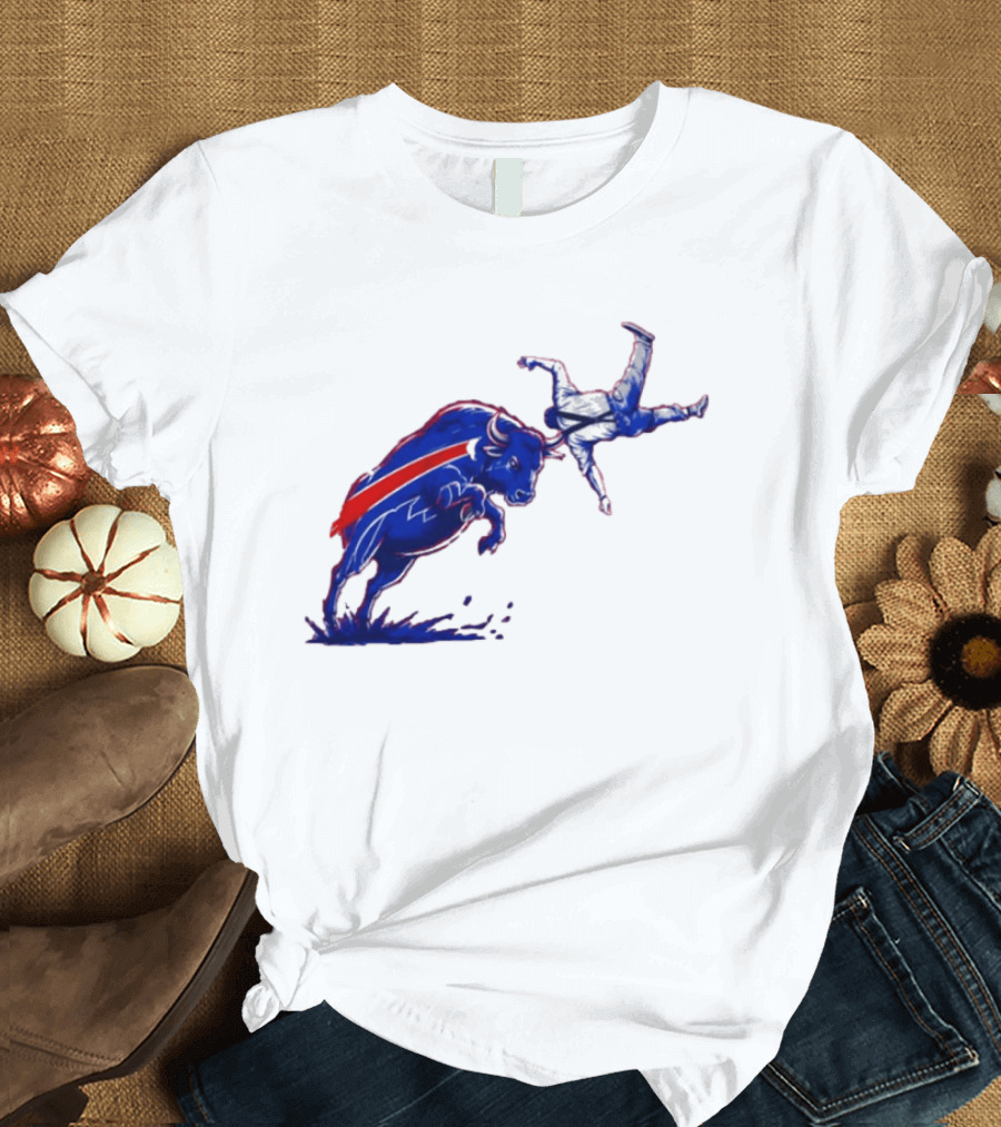 Buffalo Bills 2026 Bold Charging Buffalo Icon With Red Streak T-Shirt