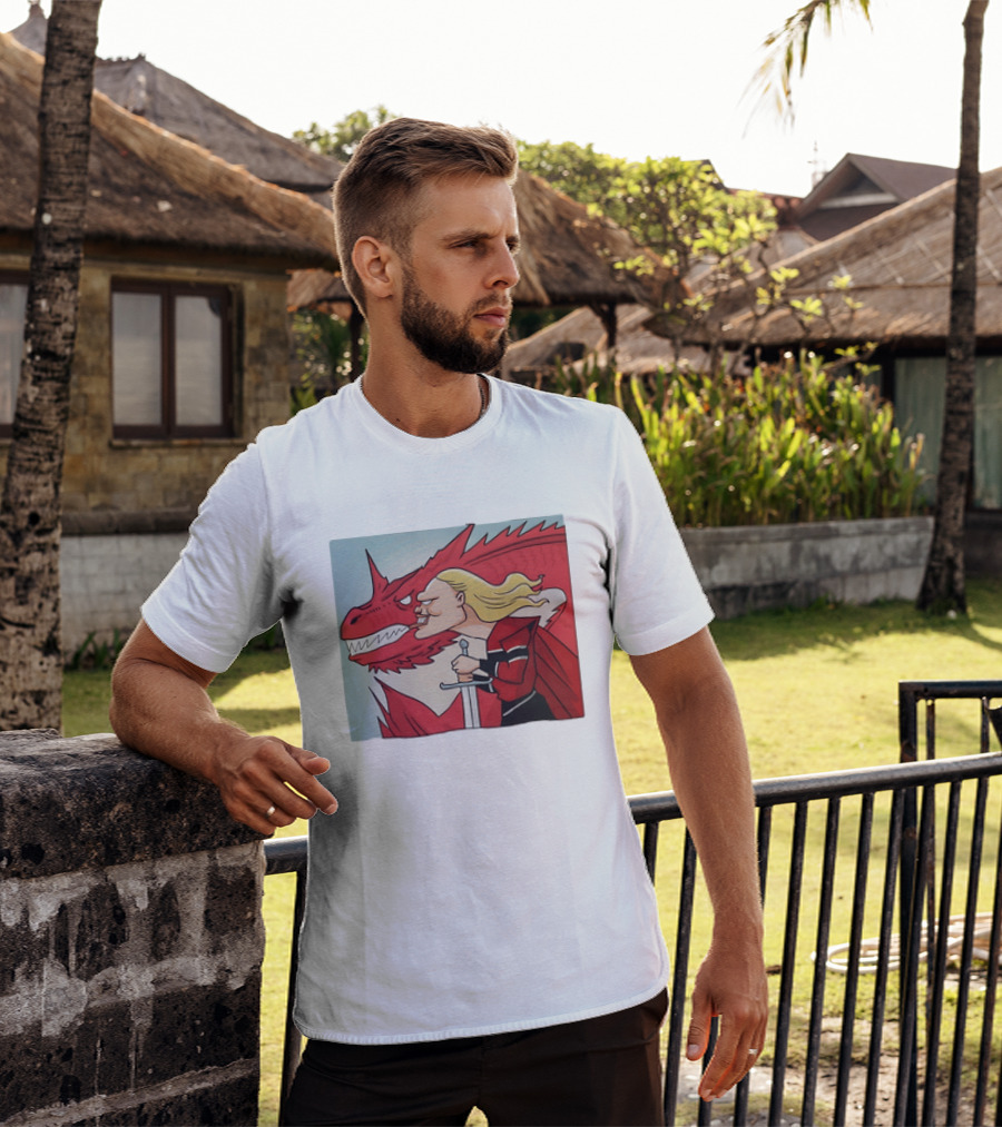 Haaland Norway Dragon Rider Caricature T-Shirt